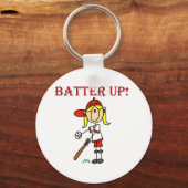 赤文字が女の子をバッターアップソフトボールシャツとギフト キーホルダー (正面)