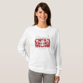 赤文字でProud Cheer Mom Tシャツ (正面フル)