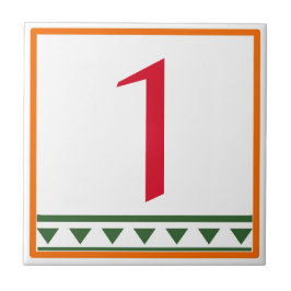 赤文字イタリアンと数字セラミックタイル タイル