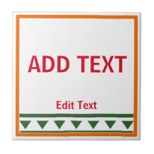 赤文字イタリアンと数字セラミックタイル