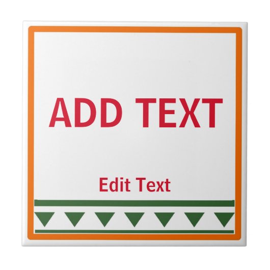 赤文字イタリアンと数字セラミックタイル タイル (正面)