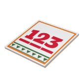 赤文字イタリアンデザイン、家屋番号瓦 タイル (側面)