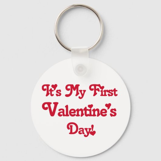 赤文字バレンタインデーTシャツとギフト キーホルダー (正面)
