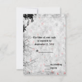 赤文字日ゴシック結婚式RSVPカード 出欠カード (裏面)