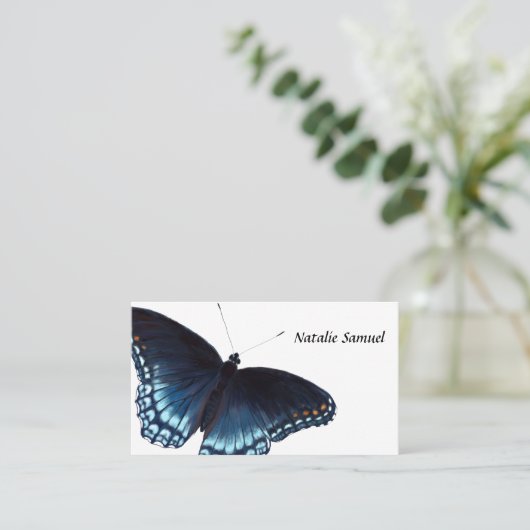赤斑点を付けられた紫色の蝶現実的な絵画 名刺 (スタンド正面)