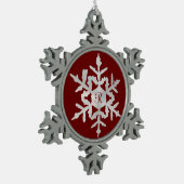 赤新雪片フレモノグラムのームオーナメント スノーフレークピューターオーナメント (左)