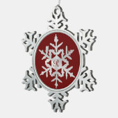 赤新雪片フレモノグラムのームオーナメント スノーフレークピューターオーナメント (右)