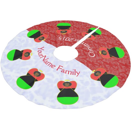 赤旗を掲げたアフリカのディアスポラ・エンジェル ブラッシュドポリエステルツリースカート (アングル)