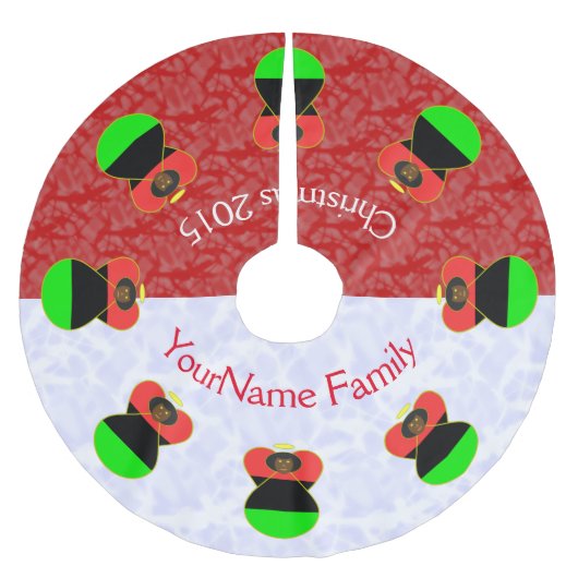 赤旗を掲げたアフリカのディアスポラ・エンジェル ブラッシュドポリエステルツリースカート (正面)