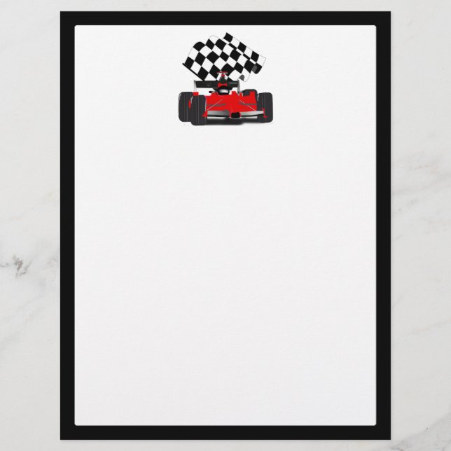 赤旗付きレース市松模様にカー (正面)