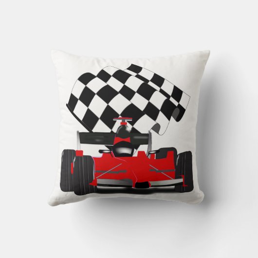 赤旗付きレース市松模様にカー クッション (裏面)