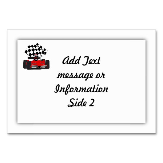 赤旗付きレース市松模様にカー テーブルナンバー (裏面)