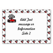 赤旗付きレース市松模様にカー テーブルナンバー (裏面)