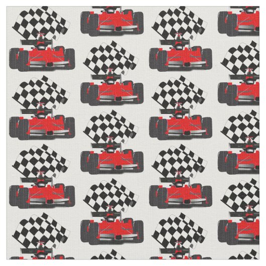 赤旗付きレース市松模様にカー ファブリック (クローズアップ)