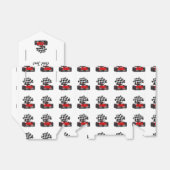 赤旗付きレース市松模様にカー フェイバーボックス (折り畳みなし)