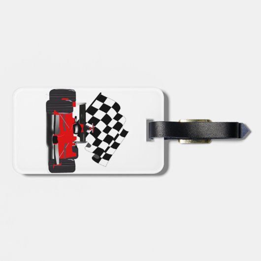 赤旗付きレース市松模様にカー ラゲッジタグ (裏面横)