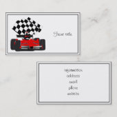 赤旗付きレース市松模様にカー 名刺 (正面/裏面)