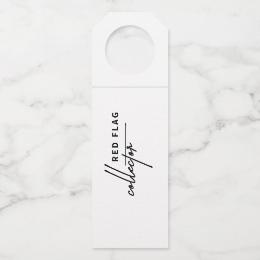 赤旗 – 注意して飲む ボトルネックタグ (正面)