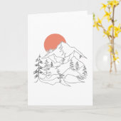 赤日と山 カード (黄色い花)