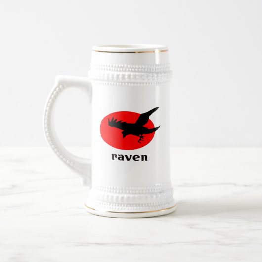 赤日に渡る ビールジョッキ (左)