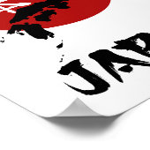 赤日の飾り付き日本地図 ポスター (角)