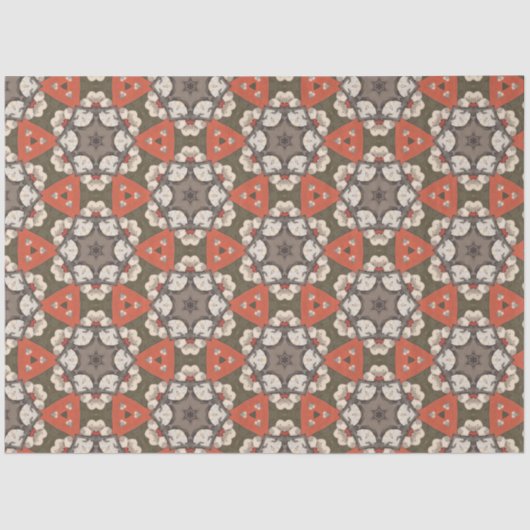 赤日本のと灰色の円パターンのデザイン 薄葉紙 (正面)