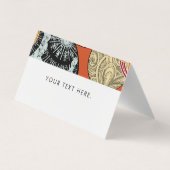 赤日本のと黒のボールのスタイル模様 名刺 (裏面)