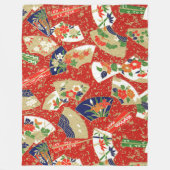 赤日本ののファン フリースブランケット (正面)