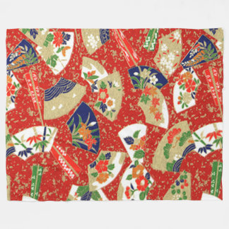 赤日本ののファン フリースブランケット