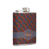 赤日本のアンティークファパーソナライズされたン フラスク (右)