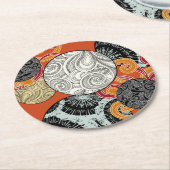 赤日本のスタイルコースター ラウンドペーパーコースター (アングル)