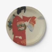 赤日本のヴィンテージ ペーパープレート (正面)