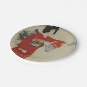 赤日本のヴィンテージ ペーパープレート (アングル)