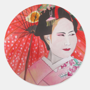 赤日本の傘オリジナル芸 ラウンドシール