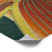 赤日本の冠クレーンヴィンテージファインアート ポスター (角)