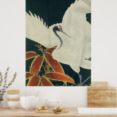 赤日本の冠クレーンヴィンテージファインアート ポスター (キッチン)