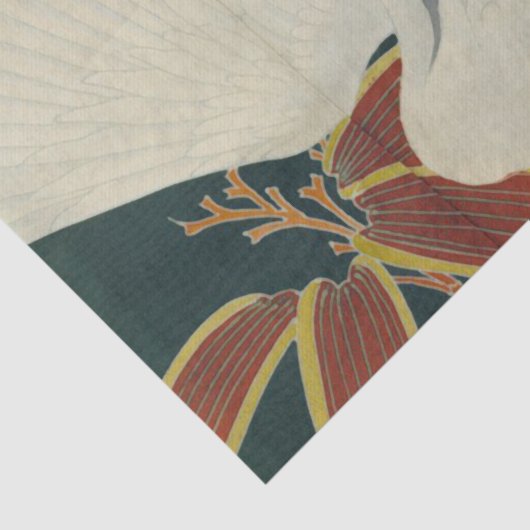 赤日本の冠クレーンヴィンテージファインアート 薄葉紙 (詳細)