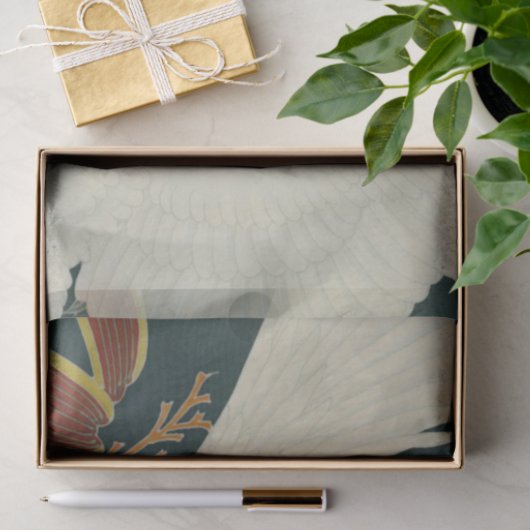 赤日本の冠クレーンヴィンテージファインアート 薄葉紙 (ギフト)