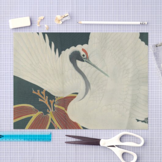 赤日本の冠クレーンヴィンテージファインアート 薄葉紙 (クラフト)