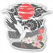 赤日本の冠クレーン シール (正面)