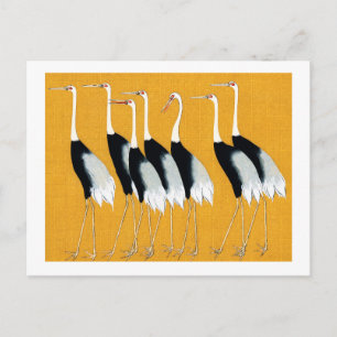 赤日本の冠クレーン – 尾形光琳 – アート ポストカード