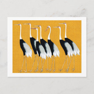 赤日本の冠クレーン – 尾形光琳 – アート ポストカード