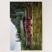 赤日本の寺 ジグソーパズル (縦)