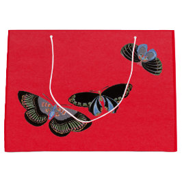 赤日本の抱き枕 ラージペーパーバッグ