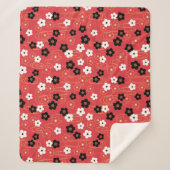 赤日本の桜さくらんぼ花 シェルパブランケット (正面)