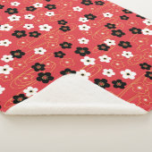 赤日本の桜さくらんぼ花 シェルパブランケット (3/4)