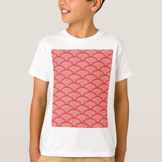 赤日本の波 Tシャツ (正面)