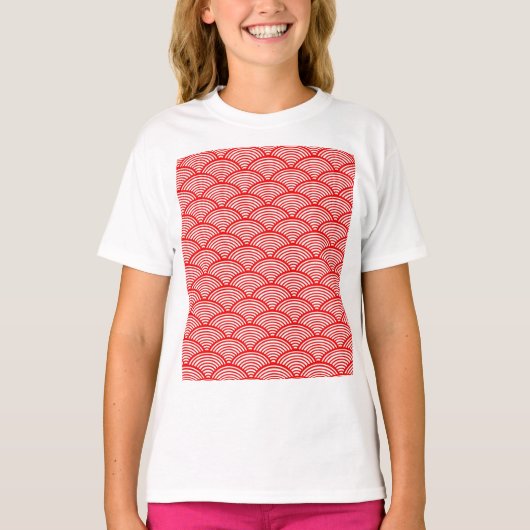 赤日本の波 Tシャツ (正面)