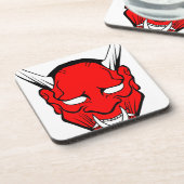 赤日本の般若面 コースター (左側)