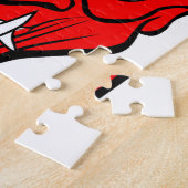 赤日本の般若面 ジグソーパズル (側面)